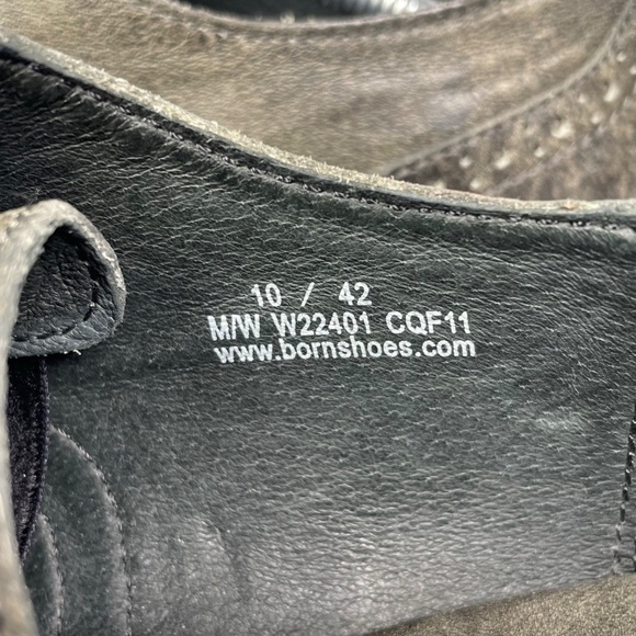 Born Women's Cap Toe Oxford Leather Wingtip Distressed Gray Shoes Size 10 - Picture 8 of 13